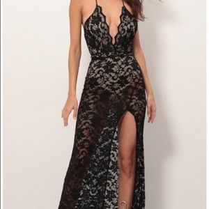 See thru lace maxi dress. S. Never used